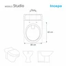 Assento Sanitário Studio Preto para vaso Incepa - 5