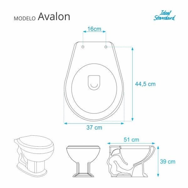 Assento Sanitário Avalon Branco para vaso Ideal Standard - 2
