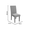 Ver imagem 2 de Conjunto: Mesa de Cozinha Lótus C/ Tampo Madeirado C/ Vidro 105x105cm e 4 Cadeiras Cad131 Freijó/