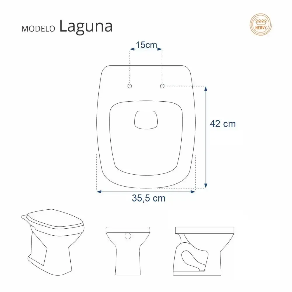Assento Sanitário Laguna Cinza Prata para vaso Hervy - 3