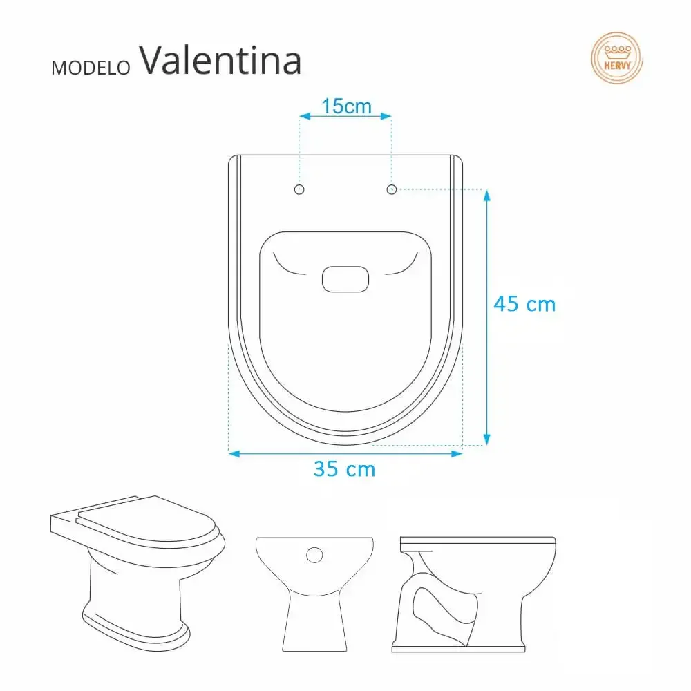 Assento Sanitário Valentina Marfim (Bege Claro) para vaso Hervy - 3