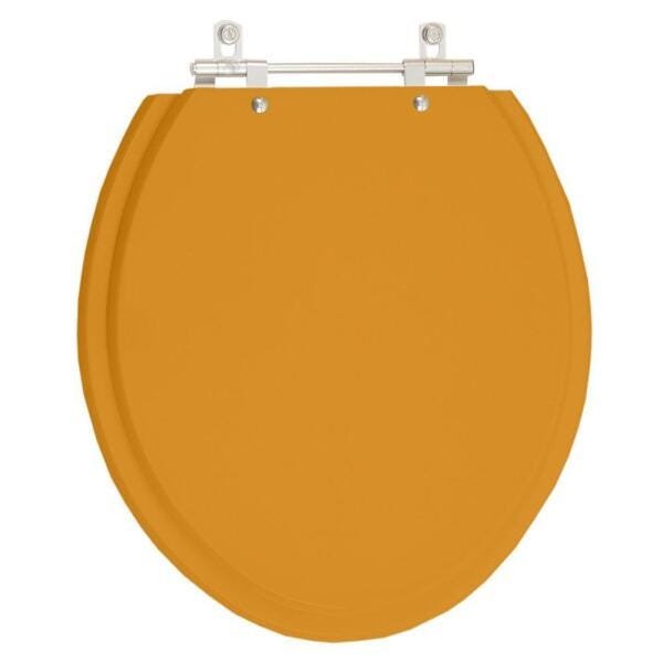 Assento Sanitário Convencional Oval Amarelo Terra para vaso Celite - 1