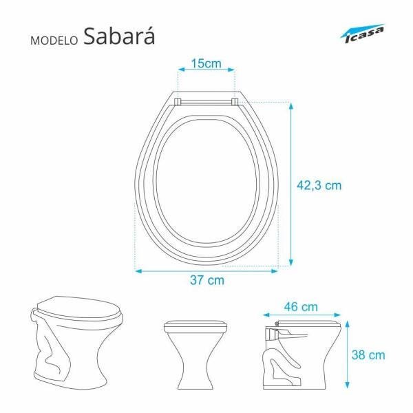 Assento Sanitário Sabará Salmão para vaso Icasa - 2
