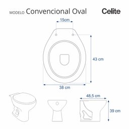 Assento Sanitário Oval Água Marinha Para Vaso Celite - 2