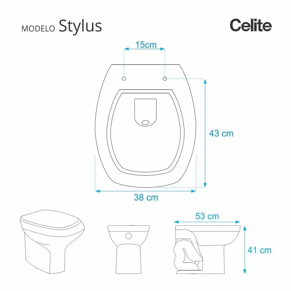 Assento Sanitário Stylus Verde Itapuã para vaso Celite - 2