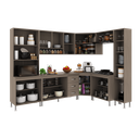 Ver imagem 3 de Armário de Cozinha Modulada Completa Fidelitá Paris 8 Peças 445cm 18 Portas 3 Gavetas com Tampo