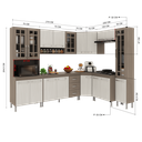 Ver imagem 5 de Armário de Cozinha Modulada Completa Fidelitá Paris 8 Peças 445cm 18 Portas 3 Gavetas com Tampo