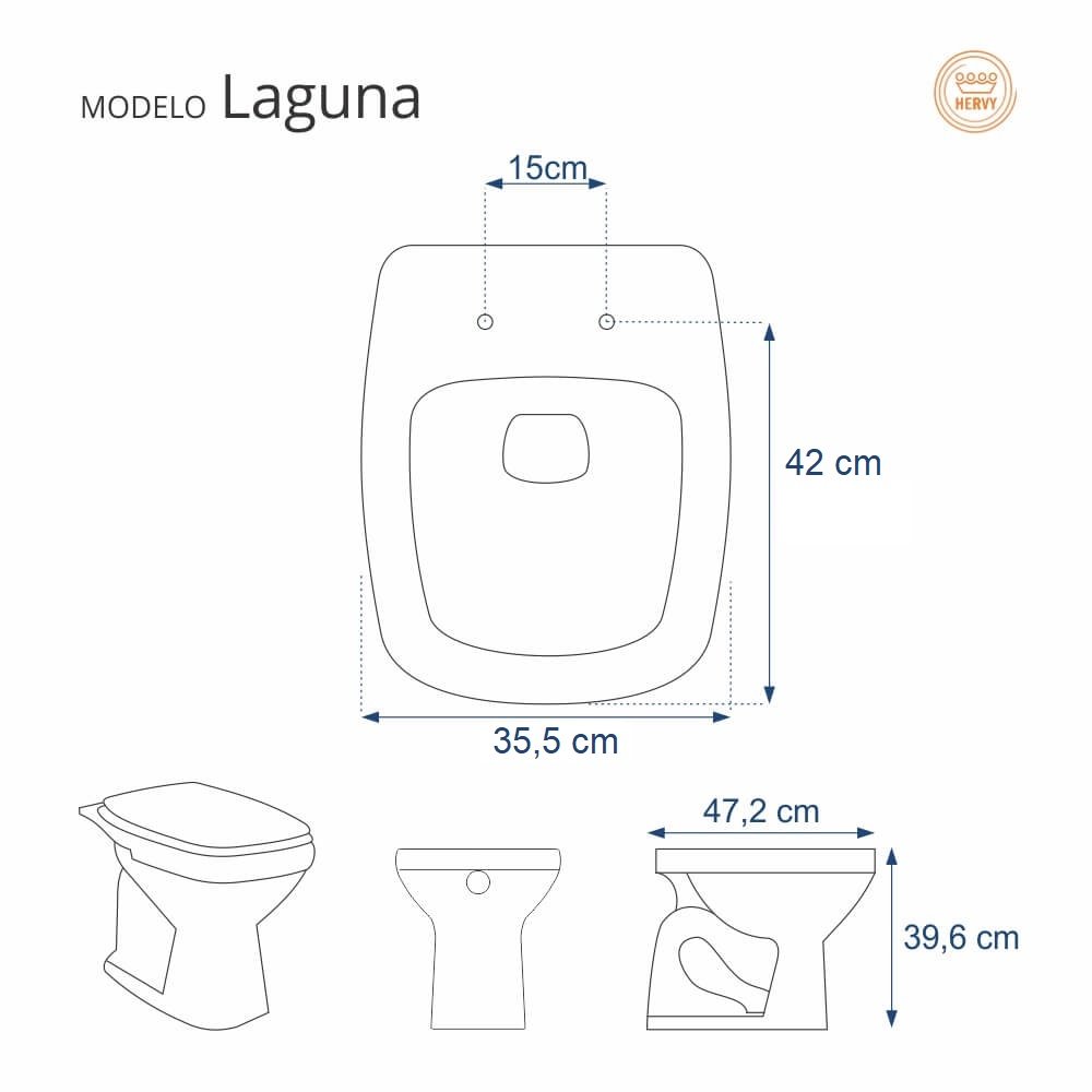 Tampa de Vaso Laguna Cinza Claro Para Bacia Hervy - 2