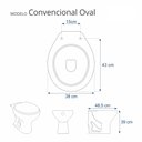 Ver imagem 2 de Tampa de Vaso Convencional/Oval Bege Claro Para Bacia de Todos os Fabricantes de Louças