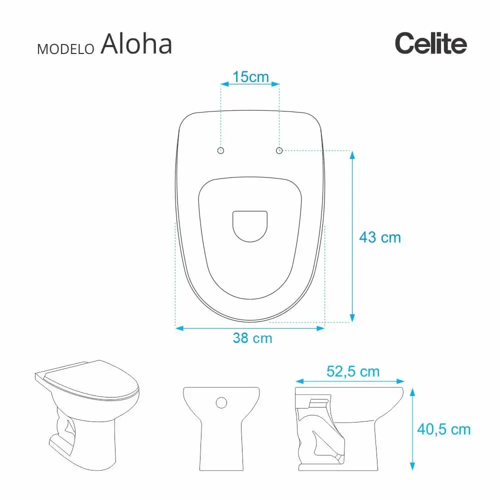 Tampa de Vaso Aloha Branco para bacia Celite - 2