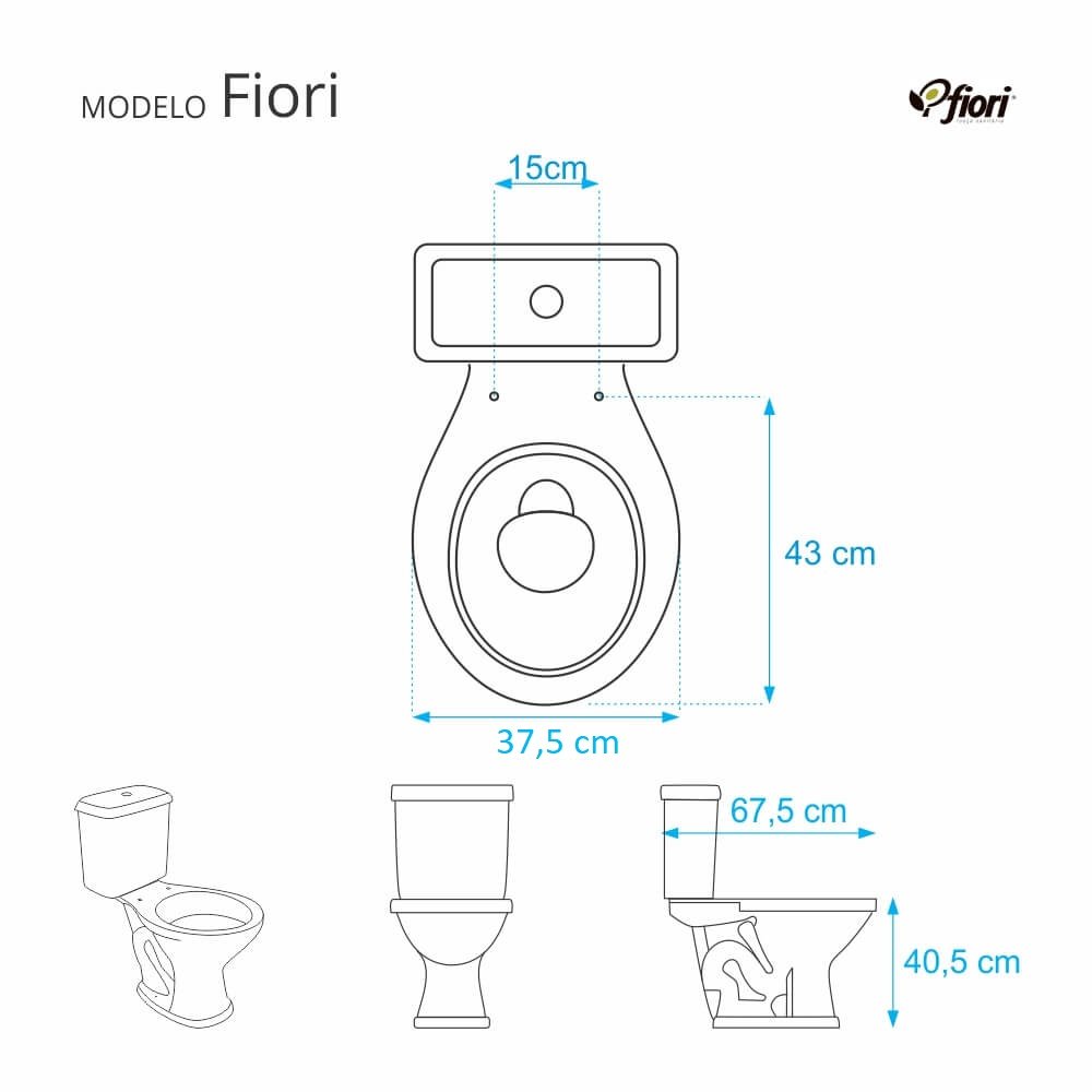 Tampa de Vaso Fiori Cinza Claro Para Bacia Fiori - 2