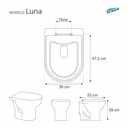 Ver imagem 2 de Tampa de Vaso Sanitário Luna Palha (Bege Claro) para bacia Icasa