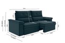 Ver imagem 3 de Sofá Aspen 1,80m Retrátil e Reclinável Suede Petróleo Xflex Sofás