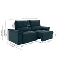 Ver imagem 2 de Sofá Aspen 1,80m Retrátil Reclinável Suede Petróleo Xflex Sofás