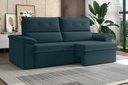 Ver imagem 1 de Sofá Aspen 1,80m Retrátil e Reclinável Suede Petróleo Xflex Sofás