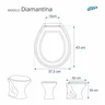 Tampa de Vaso Sanitário com Amortecedor Diamantina Branco para Bacia Icasa - 1