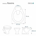 Ver imagem 2 de Tampa de Vaso Sanitário com Amortecedor Ravena Branco para Bacia Deca