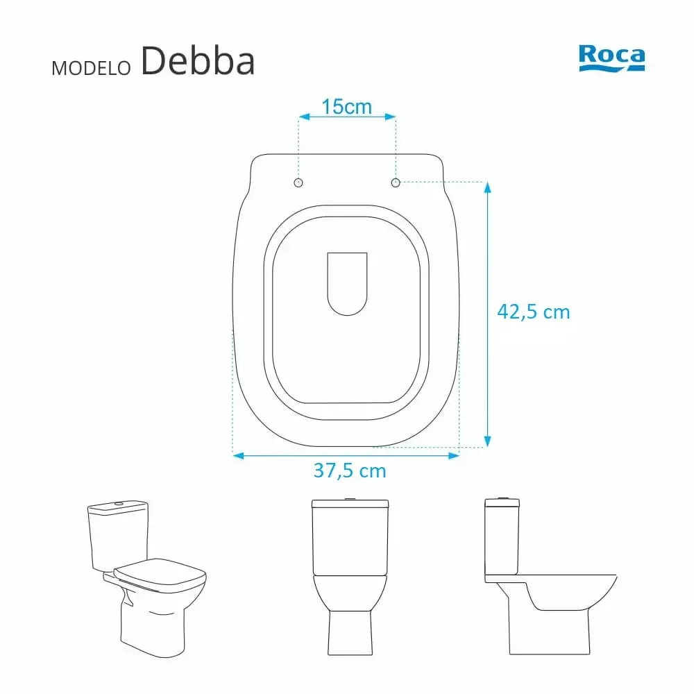 Tampa de Vaso Sanitário com Amortecedor Debba Branco para Bacia Roca - 3