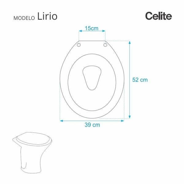 Assento Sanitário Lirio Pergamon (Bege Claro) para vaso Celite - 2