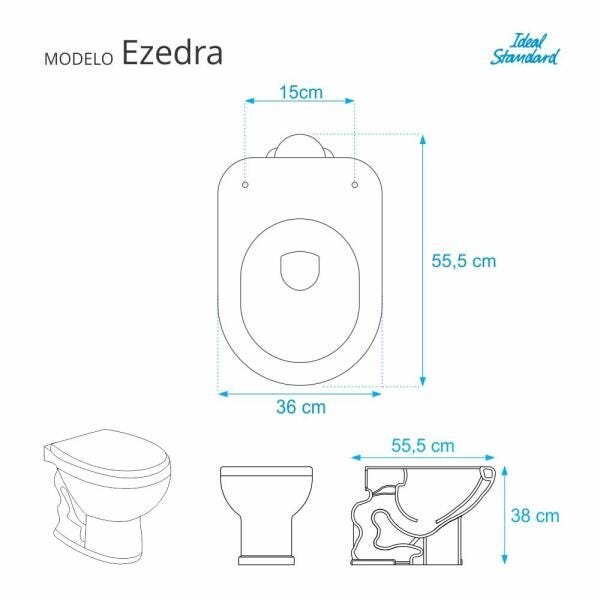 Assento Sanitário Ezedra Bone (Bege Claro) para vaso Ideal Standard - 2