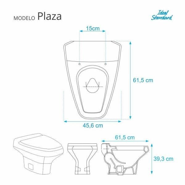 Assento Sanitário Plaza Sterling Silver para vaso Ideal Standard - 2