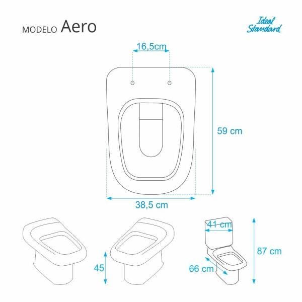 Assento Sanitário Aero Bone (Bege Claro) para vaso Ideal Standard - 2
