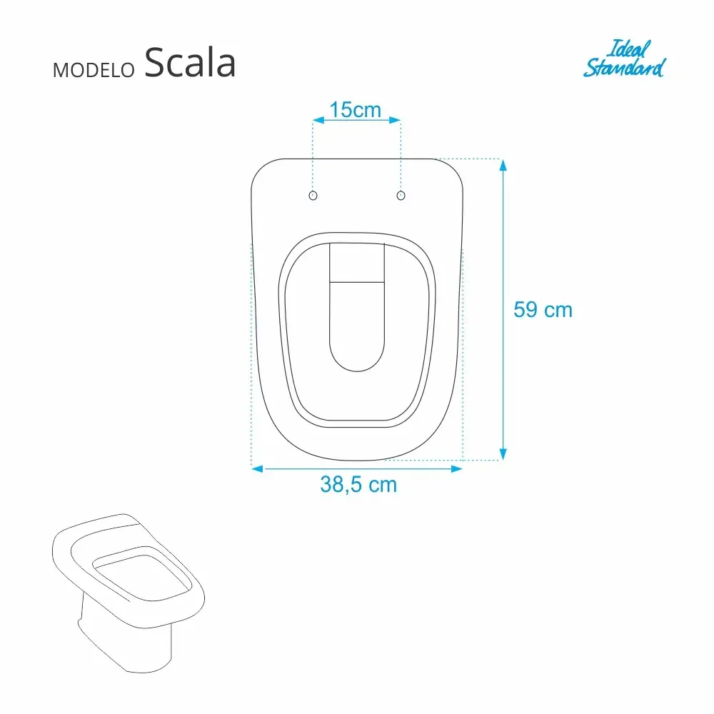 Assento Sanitário Scala Bone (Bege Claro) para vaso Ideal Standard - 2