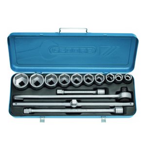 Jogo de Soquetes Sextavados e Acessórios de 22 À 50mm Encaixe de 3/4'' com 14 Peças - Gedore 017503