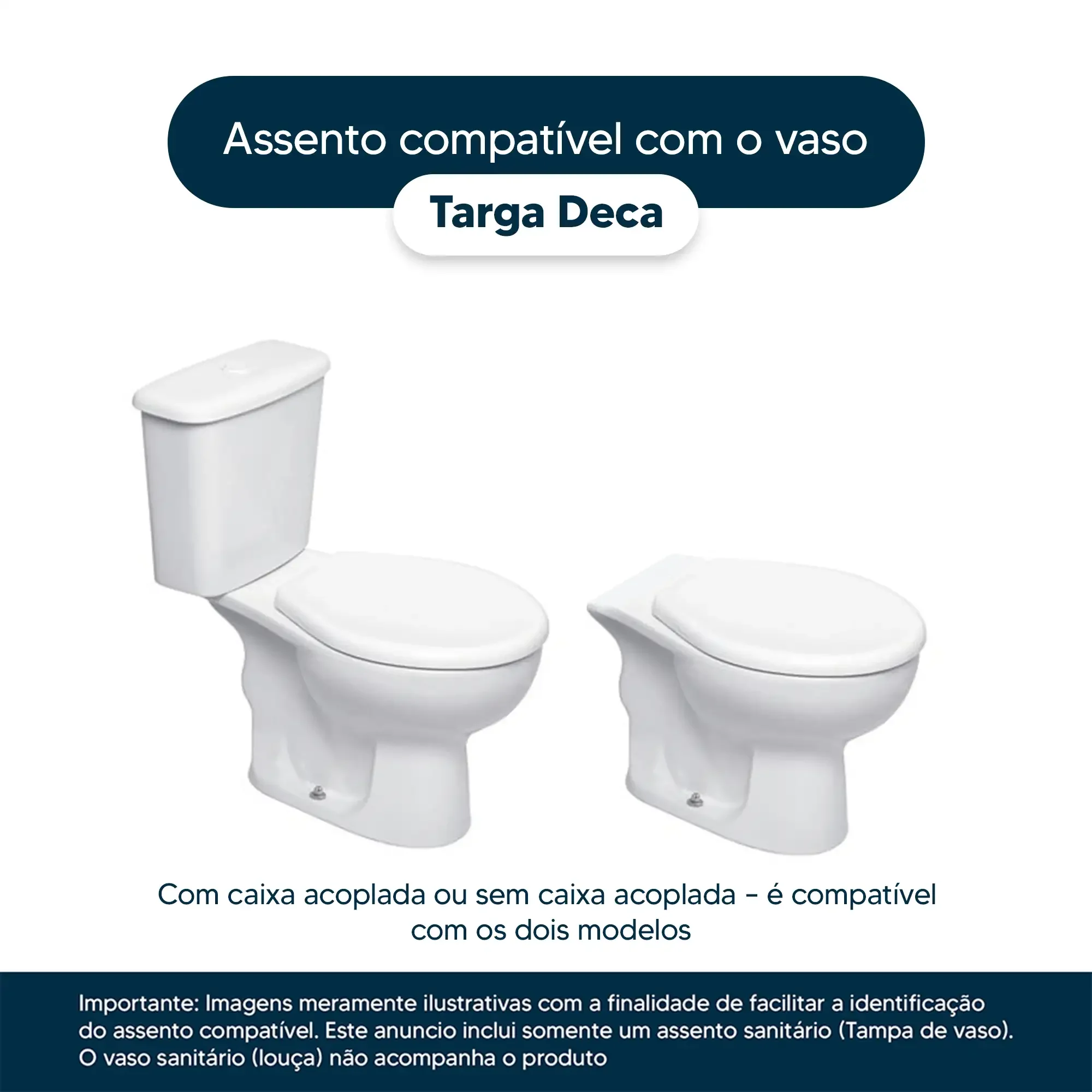 Assento Sanitário Targa Cinza Real para vaso Deca - 4