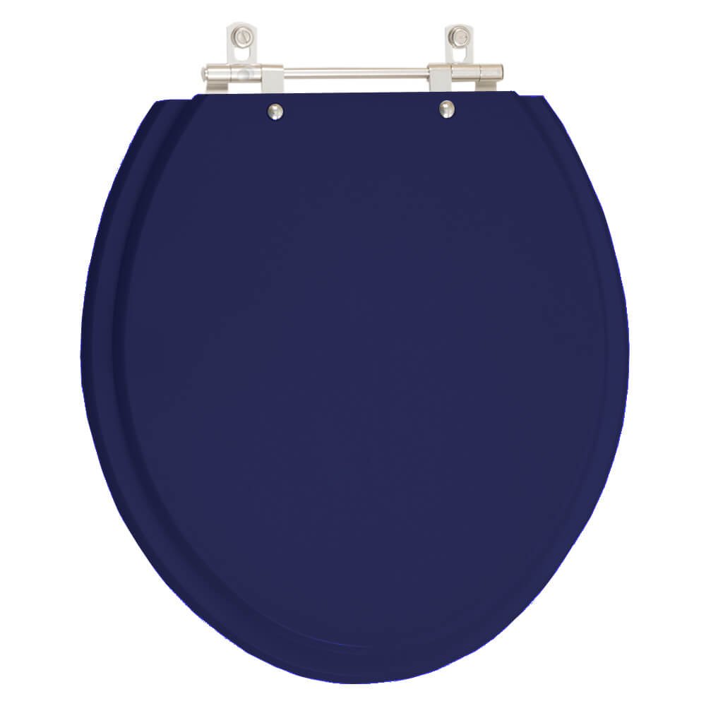 Assento Sanitário Poliéster Azul Cobalto Para Louça Convencional - 1