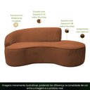 Ver imagem 4 de Sofá Curvo 03 Lugares 210cm Eron Braço Direito Veludo Camel - Nexta Casa