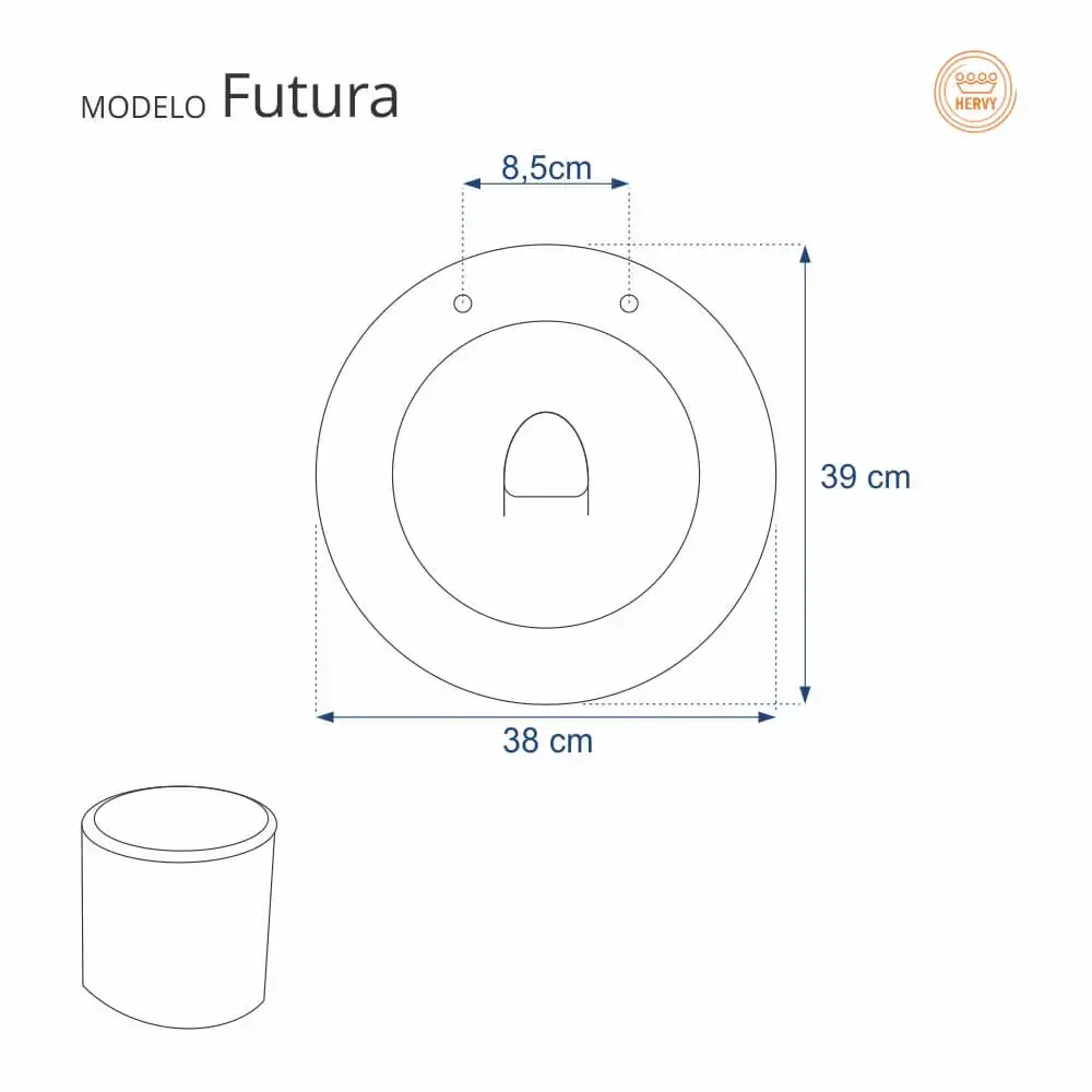 Assento Sanitário Futura Cinza para vaso Hervy - 1