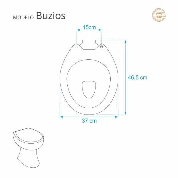 Assento Sanitário Búzios Branco para vaso Hervy - 2