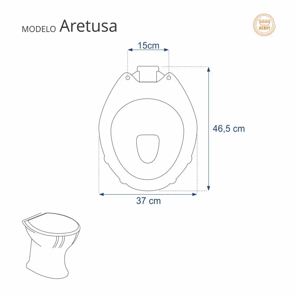 Assento Sanitário Aretusa Branco para vaso Hervy - 3