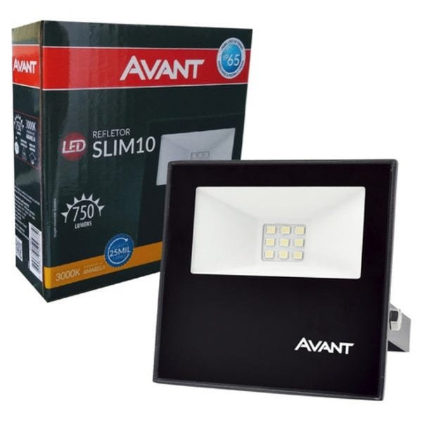 KIT 2 REFLETORES LED SMD 10W AVANT 6500W IP66 BRANCO FRIO - 2