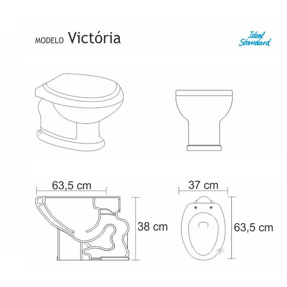 Assento Sanitário Victoria Bone (Bege Claro) Para Louça Ideal Standard - 3