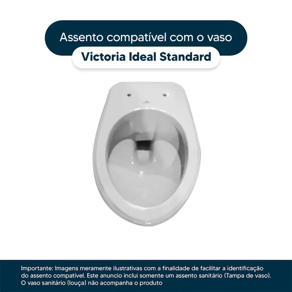 Assento Sanitário Victoria Neve (Branco) Para Louça Ideal Standard - 4