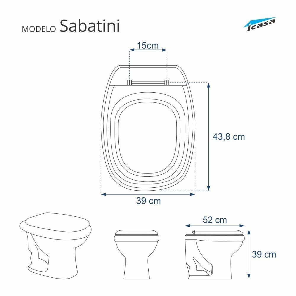Assento Sanitário Sabatini Areia Para Louça Icasa - 2