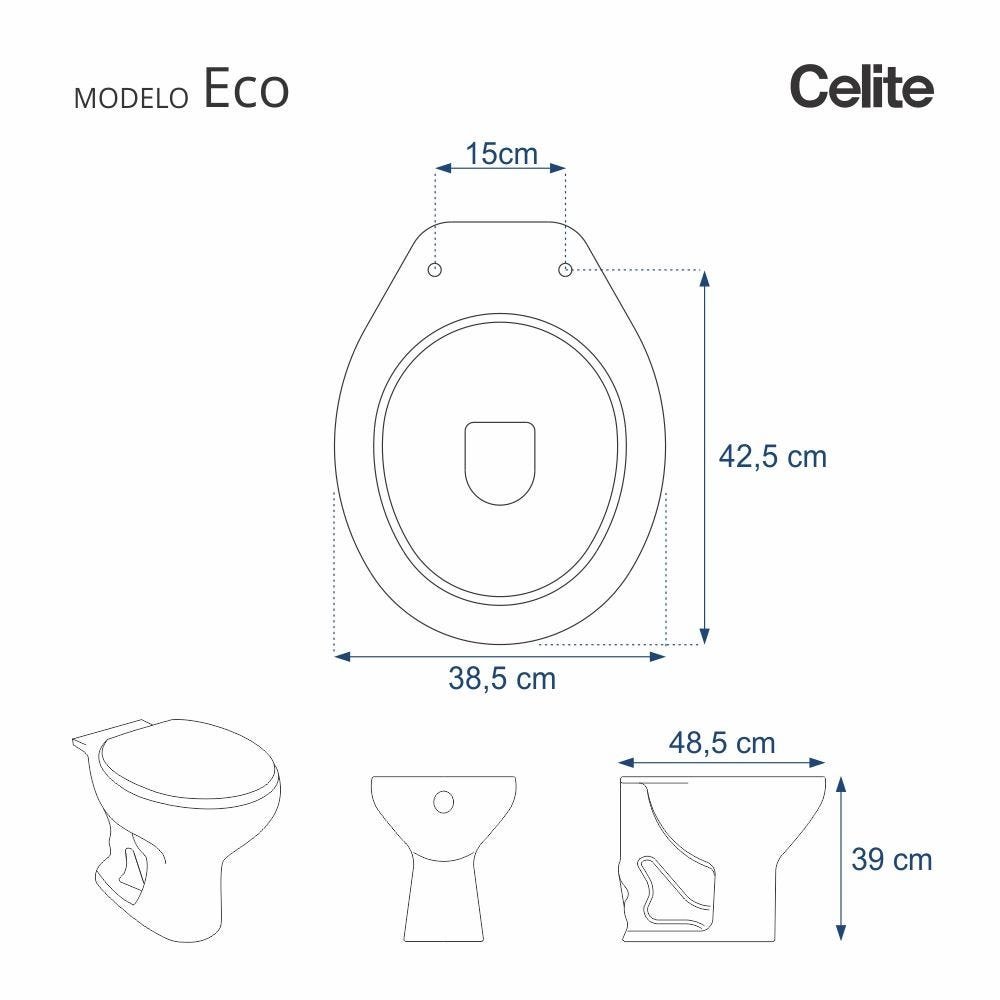 Assento Sanitário Eco Branco Para Louça Celite - 2