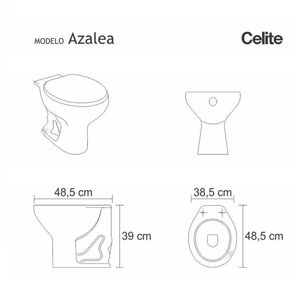 Assento Sanitário Azaléa Marfim (Bege Claro) Para Louça Celite - 2