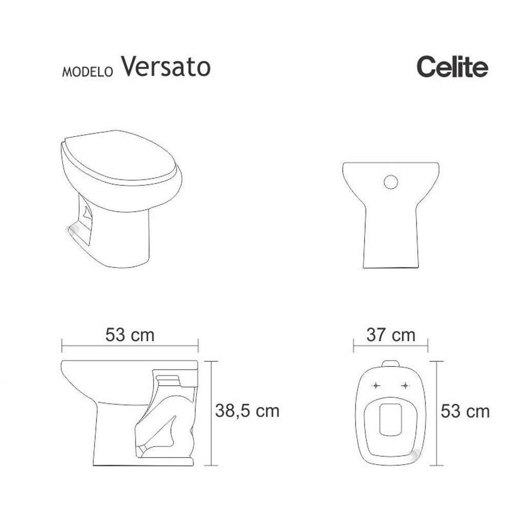 Assento Sanitário Versato Água Marinha Para Louça Celite - 2