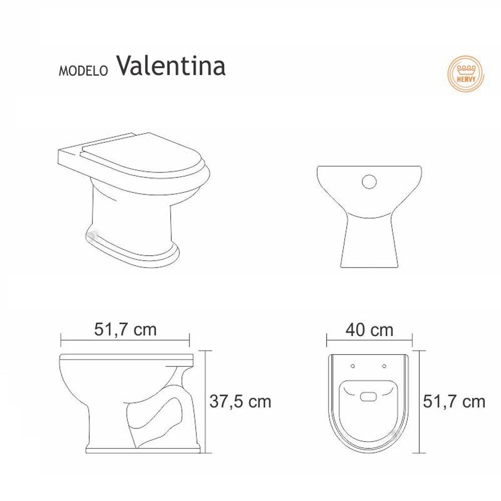 Assento Sanitário Valentina Cinza Para Louça Hervy - 2
