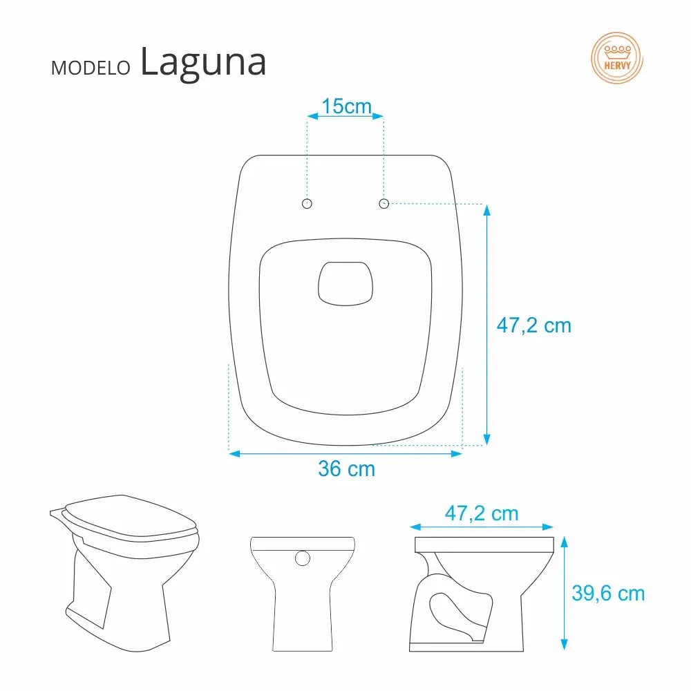 Assento Sanitário Laguna Marfim Para Louça Hervy - 2