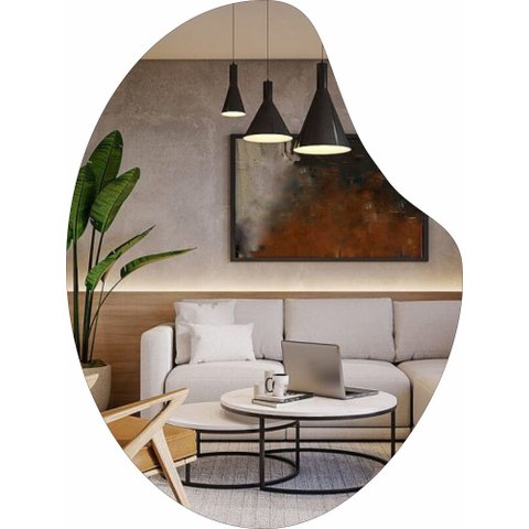 ESPELHO DECORATIVO ORGÂNICO 50CMX35CM MODERNO LUXO SALA QUARTO BANHEIRO