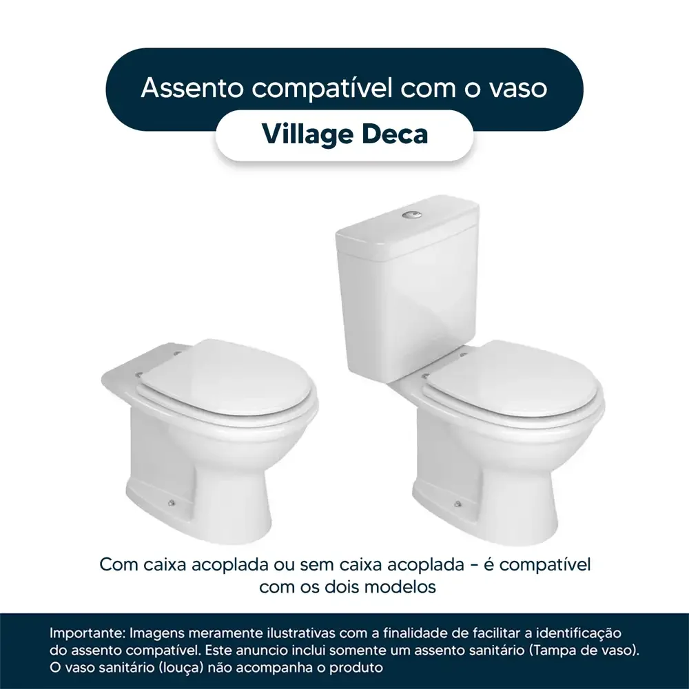 Assento Sanitário Village Amêndoa Para Louça Deca - 4