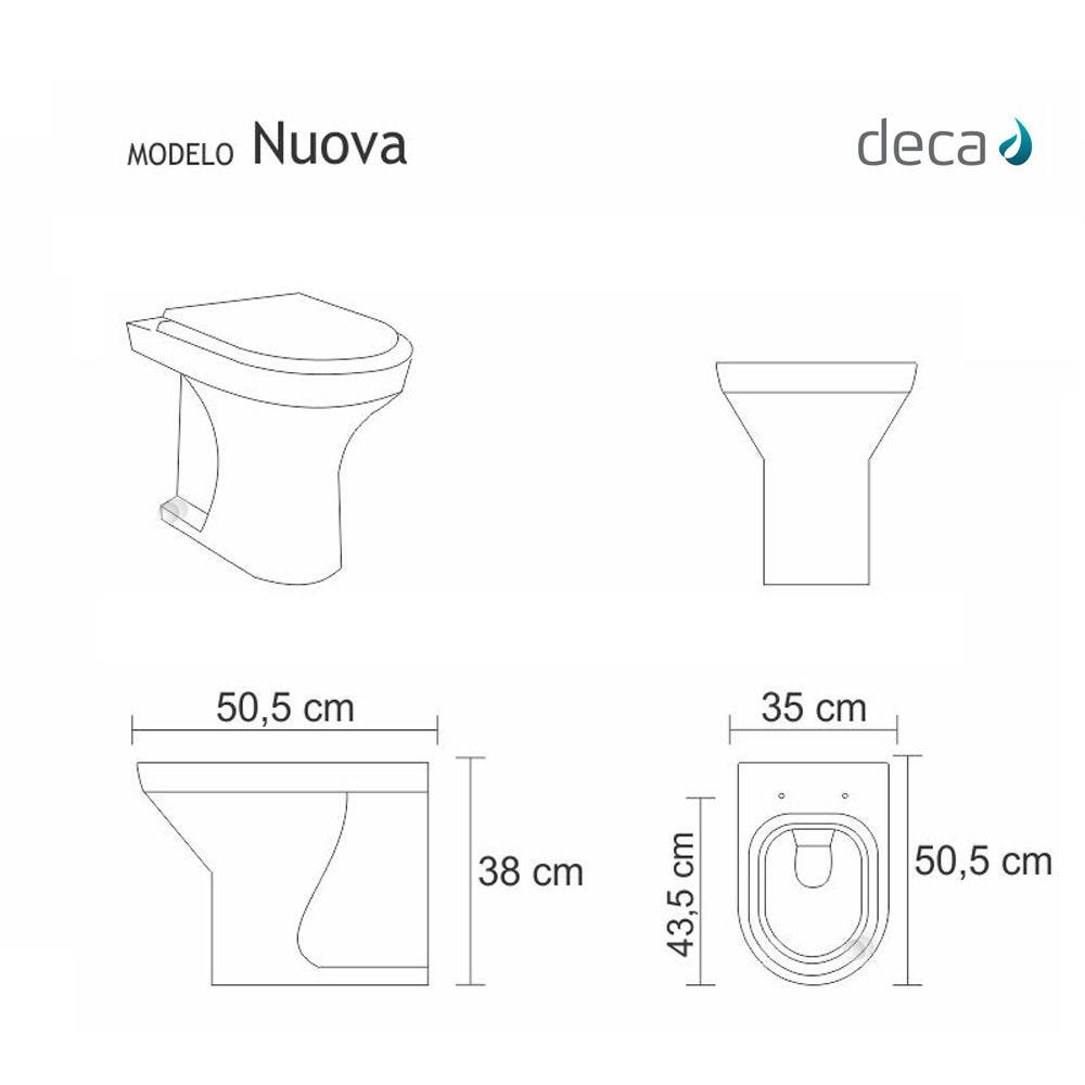 Assento Sanitário Nuova Cinza Real Para Louça Deca - 2