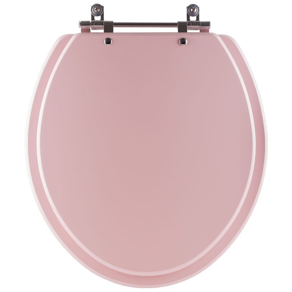 Assento Sanitário Convencional Oval cor Rosa Bebê - 1