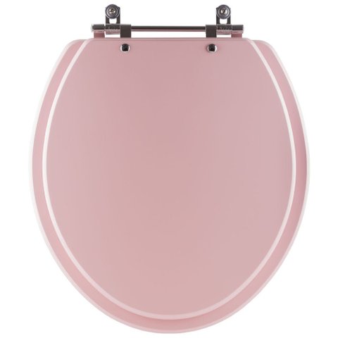 Assento Sanitário Convencional Oval cor Rosa Bebê