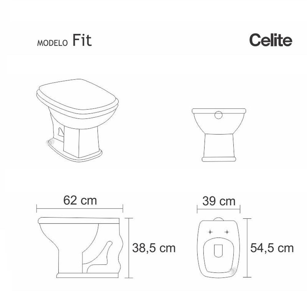 Assento Sanitário Fit Pergamon (Bege Claro) Para Louça Celite - 2