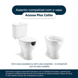 Tampa Para Vaso Sanitário Pne Celite Acesso - Cor: Branco - 4